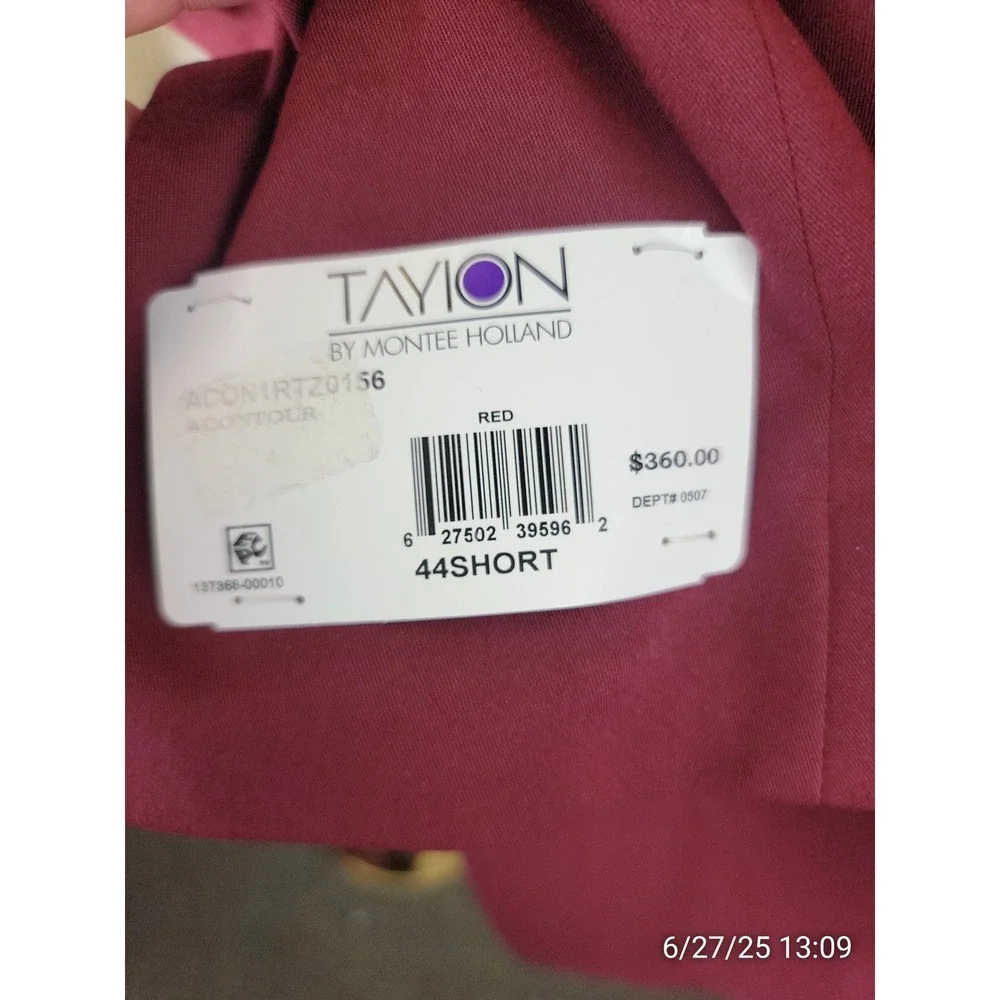 Tayion Sport Coat Mens 44S Red Two Button Modern Fit Blazer Suit‎ Jacket NWT